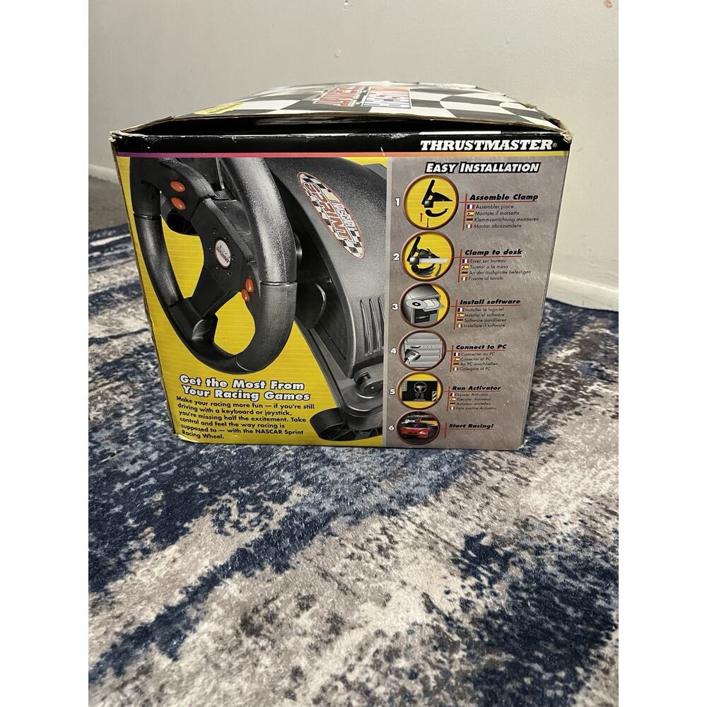 Thrustmaster Nascar Sprint Racing Steering Wheel & Pedals PC Computer In Box - Picture 2 of 11